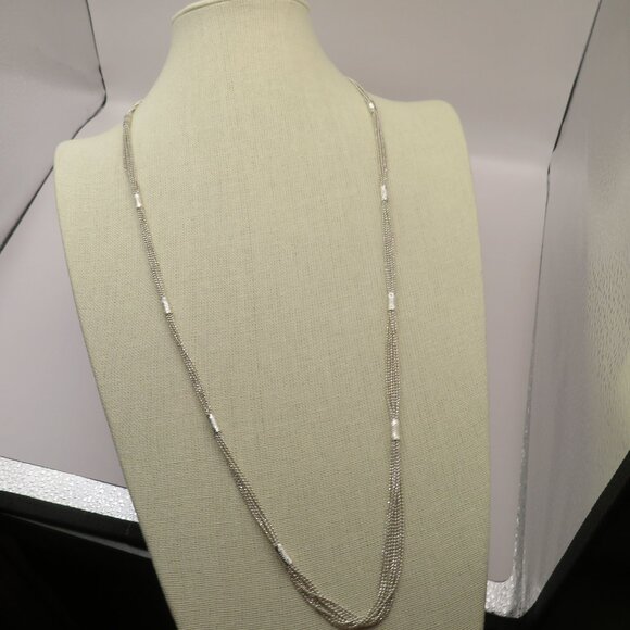 Monet Silver Tone Multi-Strand Station Necklace - Picture 3 of 10